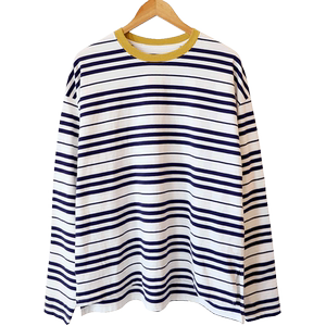 Pregnant women's spring top long sleeve stripes T -shirt dress loose mid -length pure cotton ocean qi spring autumn mirror dress