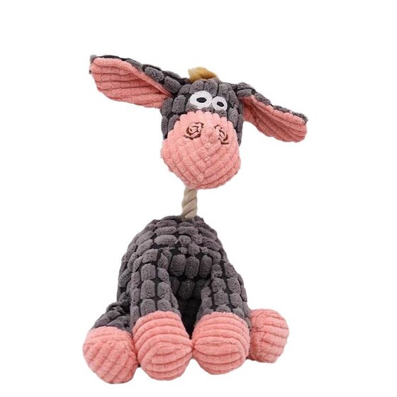 
Pet cat and dog cotton rope plush donkey sound simulation toy resistant to chewing and molaring interactive toys and supplies