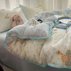 Class a Four-Piece Bed Set Pure Cotton 2026 Spring and Summer New Style Quilt Cover Bed Sheet Quilt Cover Student Dormitory Three-Piece Set 4