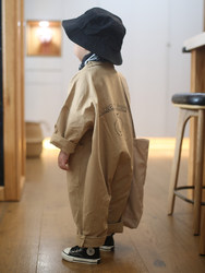 Baby Jumpsuit, Spring and Autumn Long-Sleeved Outerwear, Loose Korean-Style Romper, Unisex Baby Overalls, Children's Jumpsuit, Trendy