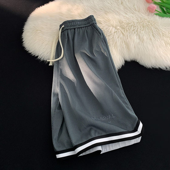 
Clearance leakage casual shorts men's summer thin ice silk breathable three-quarter pants American loose basketball sports pants