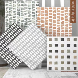 Colorful Checkered Terrazzo 600X600 Floor Tiles Non-Slip Ceramic Tiles Geometric Pattern Tiles Coffee Living Room Square Checkered Tiles