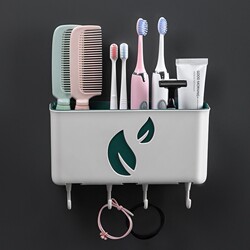 Bathroom Electric Toothbrush Storage Rack Without Punching Wall-Mounted Storage Tube for Toothpaste Bathroom Toilet Combs