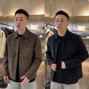 
New style lapel leather jacket for men, trendy, retro, comfortable and versatile, slag-dyed jacket tops, high-end spring and autumn coats