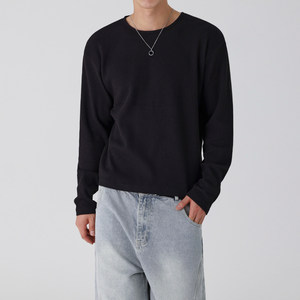 
MRCYC light mature style round neck long-sleeved T-shirt for men 2026 spring new loose inner wear Korean commuting wear