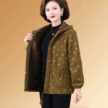 Loose hooded corduroy jacket top
