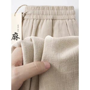 
High-end linen pants for men and women the same style summer new style thin draped cotton and linen large size pants straight casual trousers for men