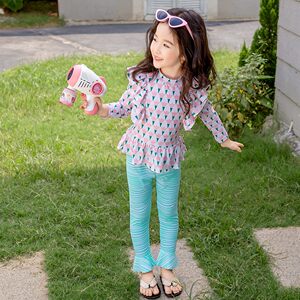 
New children's swimsuit girls long sleeves trousers cute cartoon print girl split sun protection quick-drying swimsuit