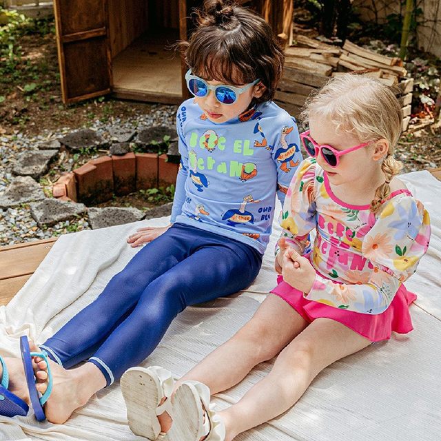 Children's swimsuits, girls' one-piece dress swimsuits, boys split long sleeves, trousers, quick-drying baby hot spring swimsuit