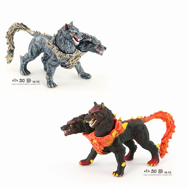 希臘神話魔獸動物模型地獄惡犬雙頭狗煉獄守門犬仿真玩具