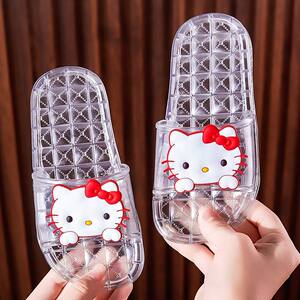 
Fairy wind transparent crystal beach shoes parent-child children indoor anti-slip soft sole girls children wear flip flops outside women