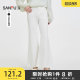 Sanfu casual pants 2025 new summer simple slim low waist bell-bottom pants white long pants women's clothing 498363
