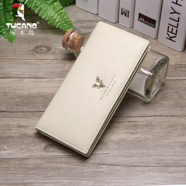 Woodpecker leather women's wallet long 2025 new high-end card bag simple and versatile high-end multiple card slots