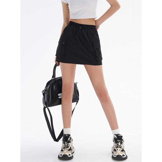 Large size American work skirt female fat girl high waist slimming mm hips 2024 summer thin casual pants skirt trendy
