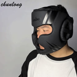 Boxing Head Protection Gear, Professional Fighting and Sanda Protective Gear for Adults and Children, Boxing Monkey Face Helmet, Boxing Full Protection Headgear