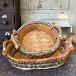 New Handmade Rattan Fruit Tray for Living Room Coffee Table, Fruit and Snack Storage Basket, Bread Basket, Vintage High Aesthetic Value