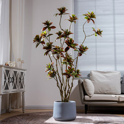 Large Artificial Foliage Tree, Fake Green Plant Potted Plant, Indoor Floor-Standing Window Decoration, High-End Bionic Landscaping Ornament