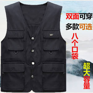 
Photography vest horse clip daddy suit casual vest. Spring, summer and autumn vest men's multi-pocket middle-aged and elderly fishing large size