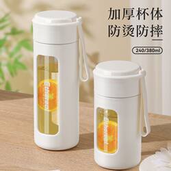 Water Cup for Women, Glass Cup for Summer, Anti-Fall, High Appearance Value, Double-Layer Insulation, High Temperature Resistance, Portable 2024 New Model Tea Cup