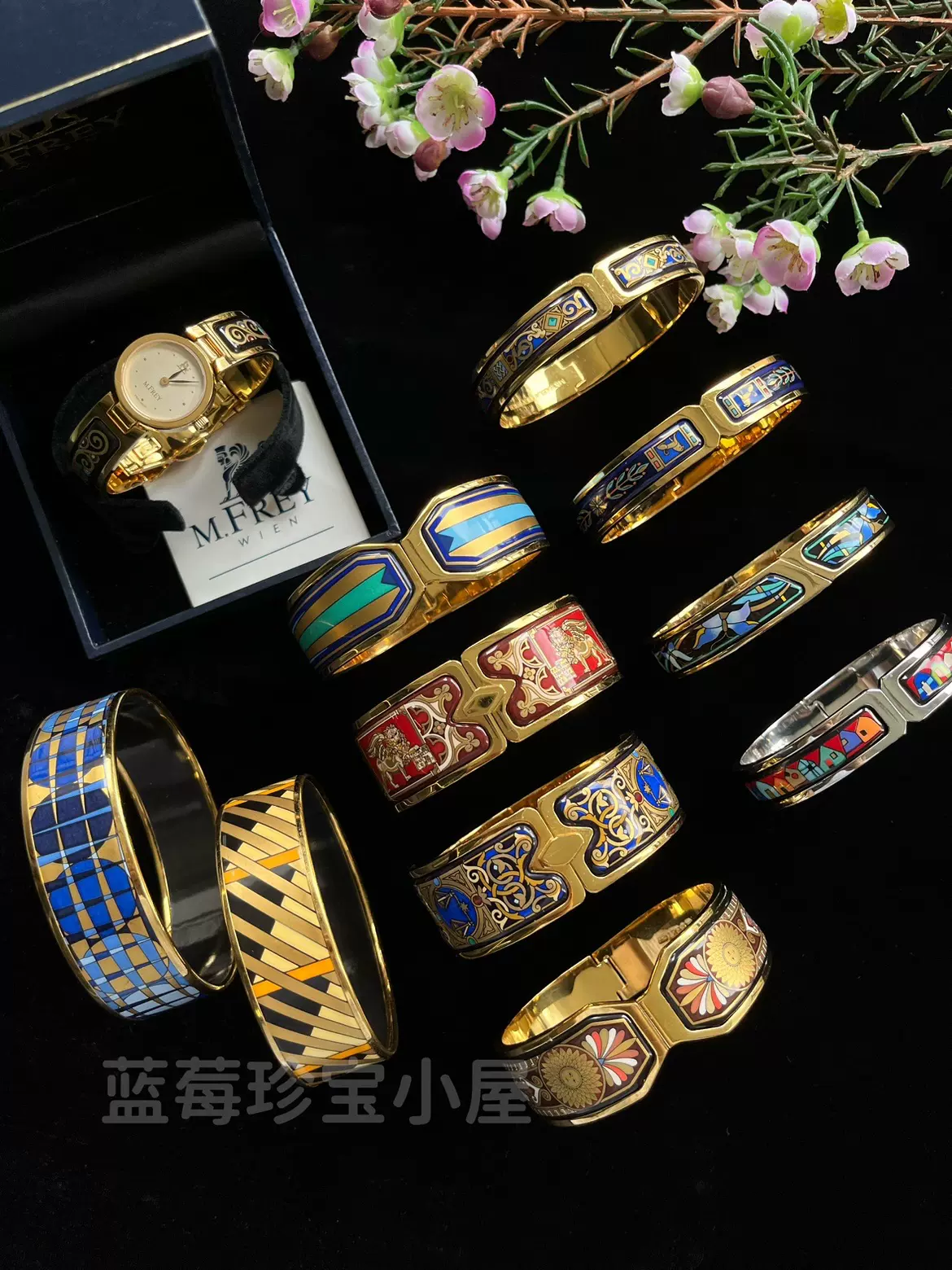 西洋古董回流奥地利国宝品牌珐琅彩手镯VINTAGE FREY 11/1更新-Taobao