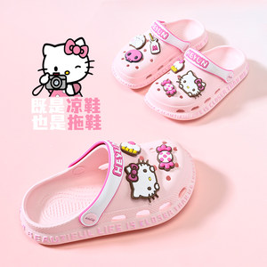 hellokitty hole shoes girls slippers children's summer new style indoor girl anti-slip soft sole cute princess
