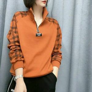 
Half-zip women's sweatshirt 2025 spring and autumn new women's thin hooded tops small popular long-sleeved tops