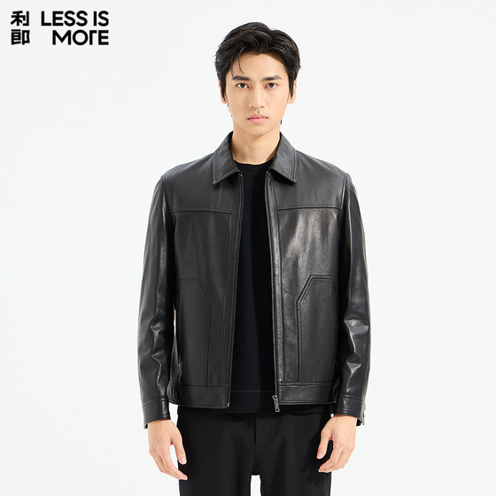 
[Quiet luxury leather] Lilang Youth Business Mall same style genuine leather jacket 2025 winter men's light luxury jacket
