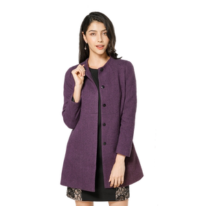 Meiwai women's autumn and winter commuting middle -aged slim neck mid -length high -end high -end 100 pure wool coat women
