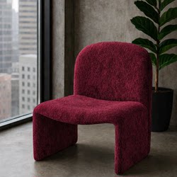 Single Nordic Minimalist Business Small Sofa Chair in Burgundy, Green, and Yellow, Office Coffee Table Set, Trendy Balcony Leisure