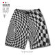 Trendy geometric spiral dizziness pattern naked eye 3D fun large size shorts men's and women's summer 0018 design without boundaries