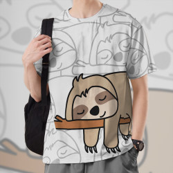 Sloth, Orangutan, Monkey, Rabbit Cute Cartoon Animals Sleeping Quick-Dry T-Shirt Unisex Tee 000F Design Unbounded