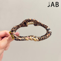 South Korea's Dongdaemun Leopard Print Cloud-Shaped Kt Cat Scratching Clip Simple, Lightweight and High-End Hair Volume Shark Clip Headwear