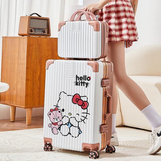 
hellokitty new KT cat suitcase women's trolley suitcase 20 inches student password leather suitcase 24 inches