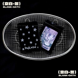 Dusk Wind* Original Leather 3inch Small Card Holder Women's High Neck Badge College Style Decorative Neck Hanging Work Badge