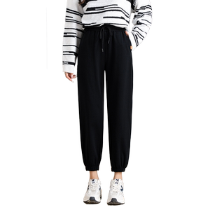 
Large size sports pants for women, loose fat MM pants, slim casual pants, student pure cotton running pants, leggings harem pants