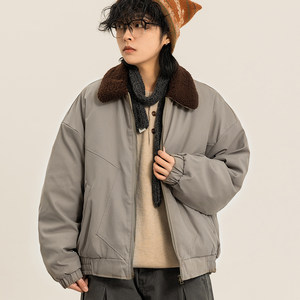 
TIP Winter Japanese style retro lapel jacket, cotton jacket for men and women, loose casual cotton jacket, trendy