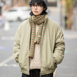 
Winter retro stand-up collar cotton coat, unisex wear, loose casual, versatile couple wear, thickened warm jacket