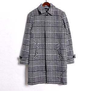 
2026 spring and autumn new fashion men's fashion loose straight plaid long-sleeved woolen coat coat trend