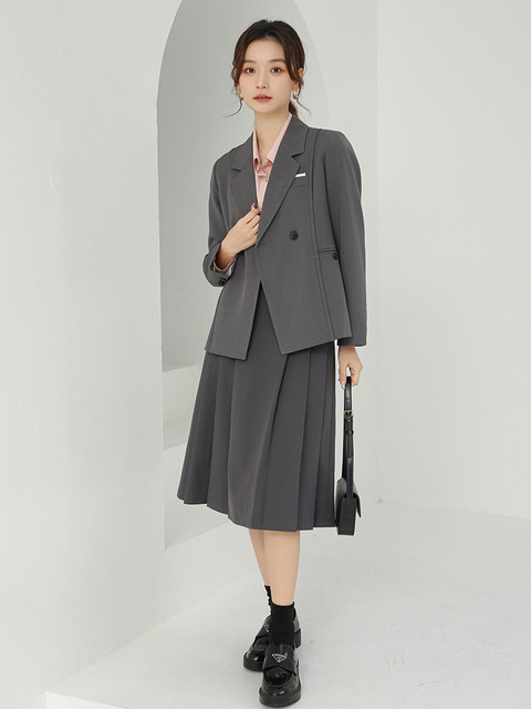 Nagweier small Korean style blazer for women 2025 new spring and autumn casual commuter double-breasted suit
