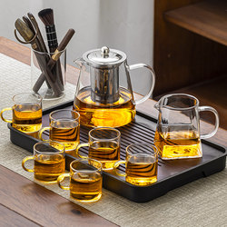 Glass Kung Fu Tea Set 2025 New Model for Home Use, Tea-Water Separation, High-End Office Reception Tea Pot and Teacups