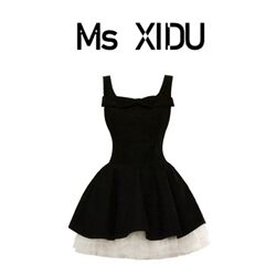 Ms Xidu Rich Girl Style Spaghetti Strap Dress Summer Waist-Cinching Slimming High-End Spliced Mesh Tutu Skirt