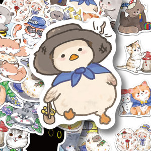 
100 cartoon animal stickers, cute ins graffiti, mobile phone case, notebook desktop decoration, waterproof stickers