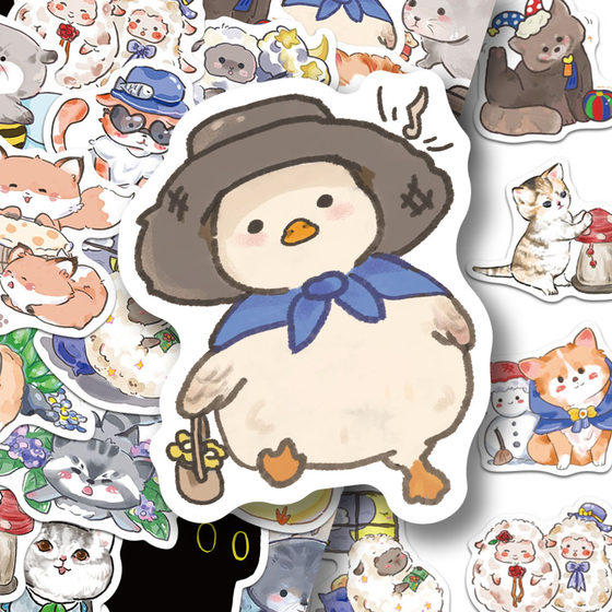 
100 cartoon animal stickers, cute ins graffiti, mobile phone case, notebook desktop decoration, waterproof stickers