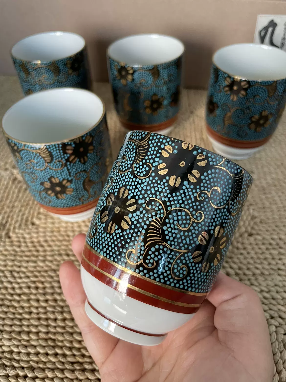 九谷焼 新田邦彦作 茶碗 箱付き Kutani ceramic