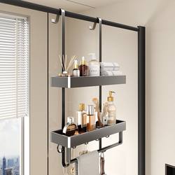 Bathroom Towel Rack, No-Drill Shower Room Glass Door Hanging Rack, Hanging Basket, Toilet Towel Rack, Bathroom Storage Shelf