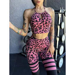 Treasure Girl Leopard Print Fitness Set Sports Shorts Peach Butt Lifting Yoga Pants Women's Sexy Underwear Yoga Wear Back