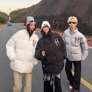 126kid original American retro embroidery cotton clothing men and women winter couples national tide brand cotton jacket outer jacket
