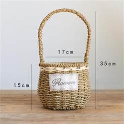 Free Shipping for Two Pieces: Succulent Flower Pots, Green Radish Flower Pots, Air-Conditioning Decorative Straw Baskets, Hand-Held Orchid Flower Pots, Flower Baskets