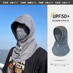 Sun Protection Face Mask for Men, Full Face Protection Neck Gaiter, Summer Ice Silk Neck Protector, Neck Hood, Driving and Cycling Face Mask, Neck Cover