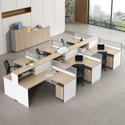 Shengyan Simple Modern E0-Grade Environmentally Friendly Board Office Desk and Chair Combination with Screen Partition, Single Workstation Without Small Cabinet